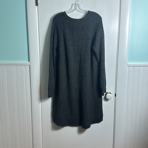 Madewell Curved-Hem Sweater Dress Gray Wool Blend Size XL Minimalist - Picture 3 of 14